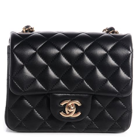 chanel lambskin quilted mini square flap black|chanel handbags.